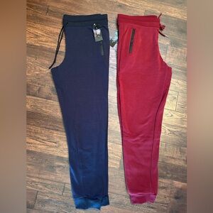 Rudolph Sportswear jogger sweatpants NAVY BURGUNDY Mens NWT 2pr Size XXL workout